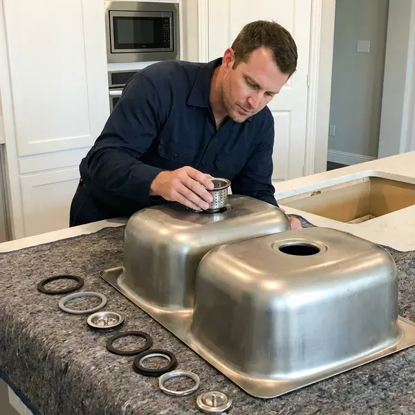 Professional kitchen sink installation, Fishers, IN