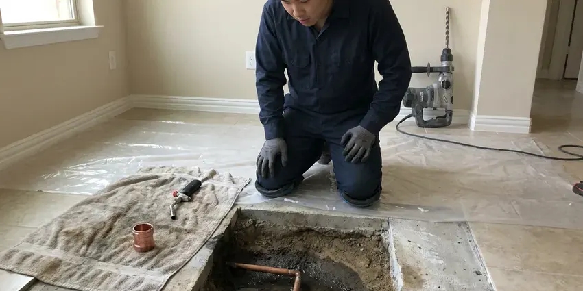 JKN Plumbing technician providing underground pipe repair in Indianapolis