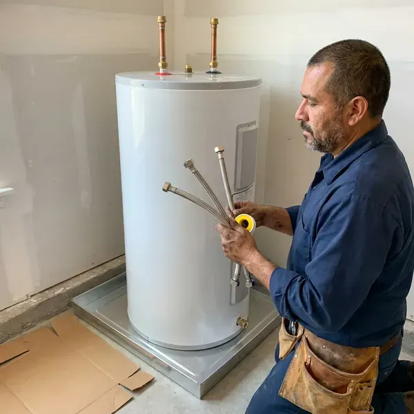 JKN Plumbing technician providing water heater installation in Gary, IN